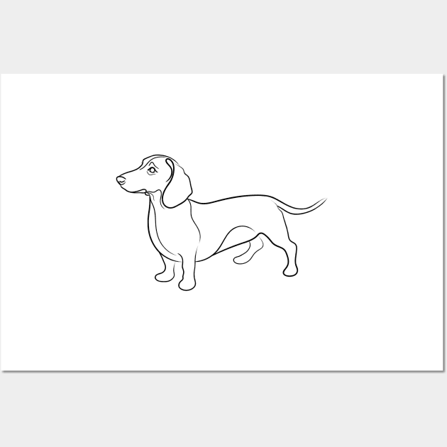 Dachshund Line Drawing Wall Art by AdamRegester